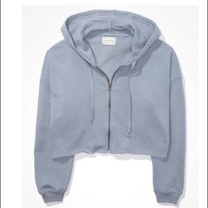 Blue cropped hoodie